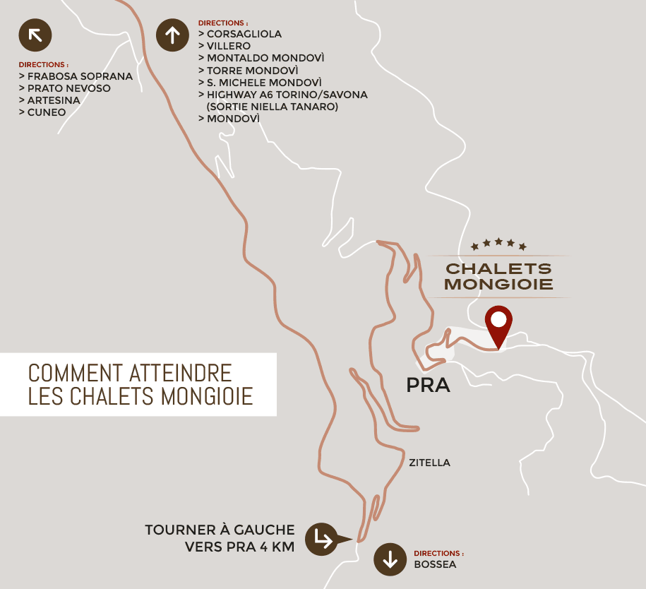 COMMENT ATTEINDRE LES CHALETS MONGIOIE